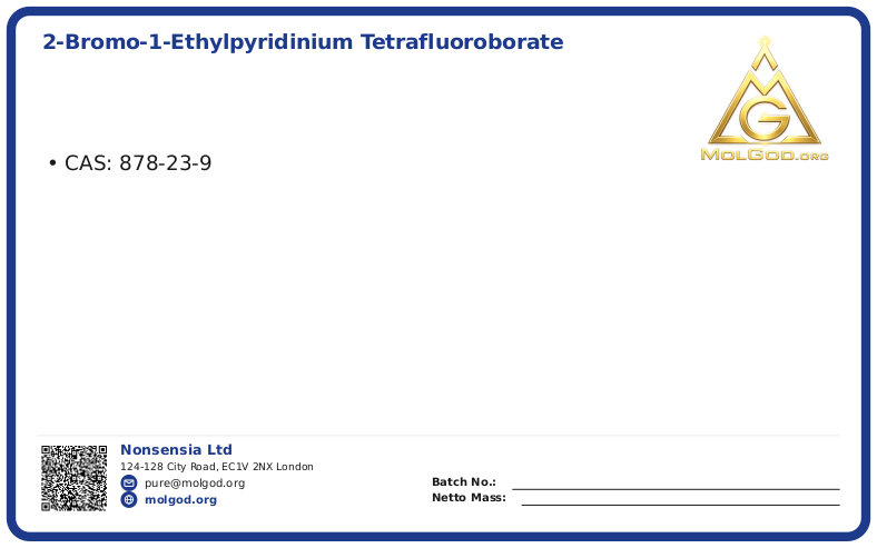 2-Bromo-1-ethylpyridinium tetrafluoroborate (CAS 878-23-9), CAS 878-23-9 — chemical product label
