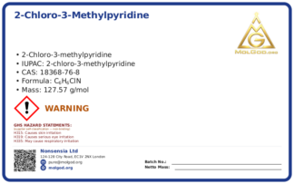 2-Chloro-3-methylpyridine (CAS 18368-76-8), CAS 18368-76-8 — chemical product label