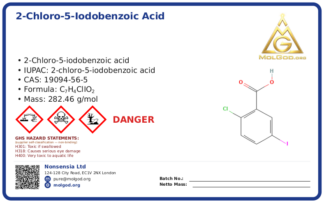2-Chloro-5-iodobenzoic acid (CAS 19094-56-5), CAS 19094-56-5 — chemical product label