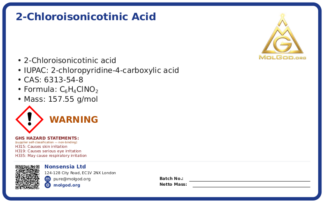 2-Chloroisonicotinic acid (CAS 6313-54-8), CAS 6313-54-8 — chemical product label