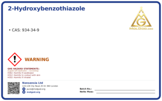 2-HYDROXYBENZOTHIAZOLE (CAS 934-34-9), CAS 934-34-9 — chemical product label