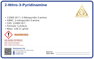 2-Nitro-3-pyridinamine (CAS 13269-19-7), CAS 13269-19-7 — chemical product label