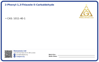 2-Phenyl-1,3-thiazole-5-carbaldehyde (CAS 1011-40-1), CAS 1011-40-1 — chemical product label