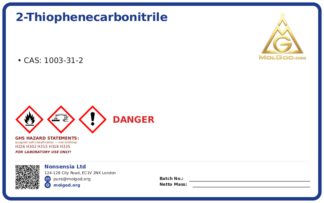 2-Thiophenecarbonitrile (CAS 1003-31-2), CAS 1003-31-2 — chemical product label