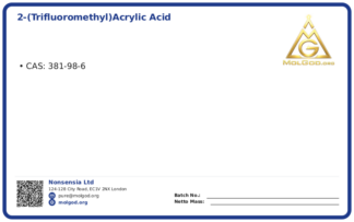 2-(Trifluoromethyl)acrylic acid (CAS 381-98-6), CAS 381-98-6 — chemical product label