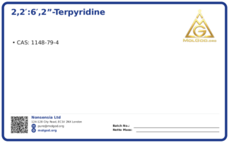2,2′:6′,2”-Terpyridine (CAS 1148-79-4), CAS 1148-79-4 — chemical product label