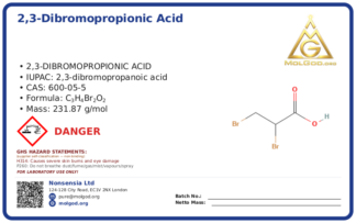 2,3-Dibromopropionic acid (CAS 600-05-5), CAS 600-05-5 — chemical product label