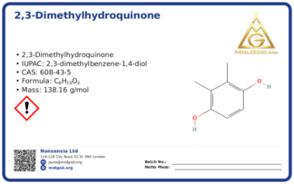 2,3-Dimethylhydroquinone (CAS 608-43-5), CAS 608-43-5 — chemical product label