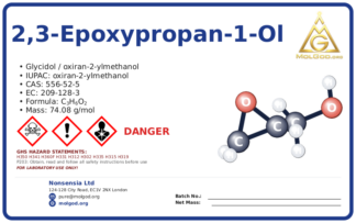 2,3-epoxypropan-1-ol (CAS 556-52-5) — Safety Data Sheet, CAS 556-52-5 — chemical product label