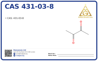 CAS 431-03-8, CAS 431-03-8 — chemical product label