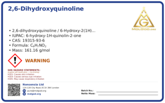 2,6-Dihydroxyquinoline (CAS 19315-93-6), CAS 19315-93-6 — chemical product label