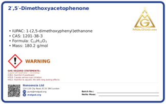 2′,5′-Dimethoxyacetophenone (CAS 1201-38-3), CAS 1201-38-3 — chemical product label