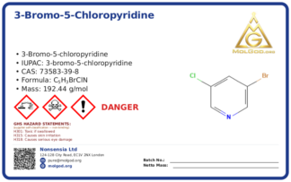 3-Bromo-5-chloropyridine (CAS 73583-39-8), CAS 73583-39-8 — chemical product label