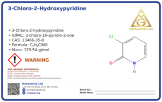 3-Chloro-2-hydroxypyridine (CAS 13466-35-8), CAS 13466-35-8 — chemical product label