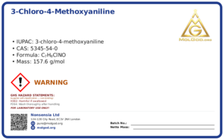 3-Chloro-4-methoxyaniline (CAS 5345-54-0), CAS 5345-54-0 — chemical product label