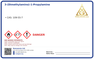Диметиламинопропиламин (DMAPA/ДМАПА) (CAS 109-55-7), CAS 109-55-7 — chemical product label