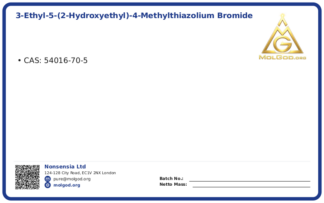 3-Ethyl-5-(2-hydroxyethyl)-4-methylthiazolium bromide (CAS 54016-70-5), CAS 54016-70-5 — chemical product label