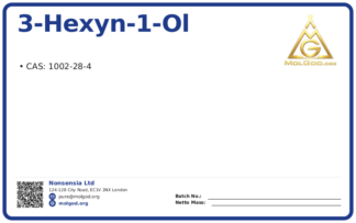 3-HEXYN-1-OL (CAS 1002-28-4), CAS 1002-28-4 — chemical product label