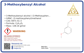 3-Methoxybenzyl alcohol (CAS 6971-51-3), CAS 6971-51-3 — chemical product label