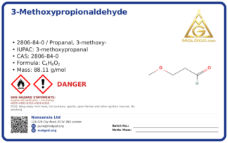 3-Methoxypropionaldehyde (CAS 2806-84-0), CAS 2806-84-0 — chemical product label