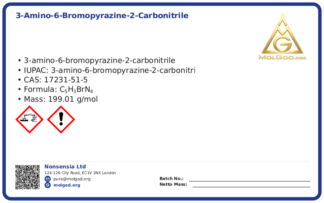 3-amino-6-bromopyrazine-2-carbonitrile (CAS 17231-51-5), CAS 17231-51-5 — chemical product label