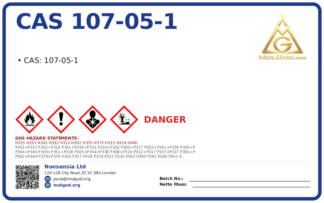 CAS 107-05-1, CAS 107-05-1 — chemical product label