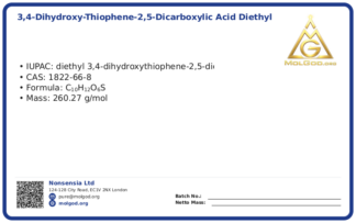3,4-DIHYDROXY-THIOPHENE-2,5-DICARBOXYLIC ACID DIETHYL ESTER (CAS 1822-66-8), CAS 1822-66-8 — chemical product label
