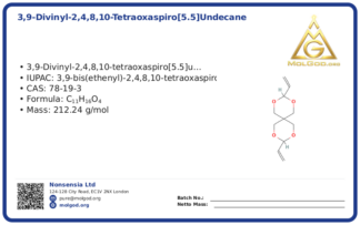 3,9-Divinyl-2,4,8,10-tetraoxaspiro[5.5]undecane (CAS 78-19-3), CAS 78-19-3 — chemical product label