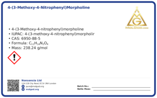 4-(3-Methoxy-4-nitrophenyl)morpholine (CAS 6950-88-5), CAS 6950-88-5 — chemical product label