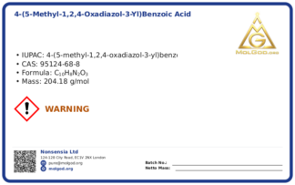 4-(5-Methyl-1,2,4-oxadiazol-3-yl)benzoic acid (CAS 95124-68-8), CAS 95124-68-8 — chemical product label