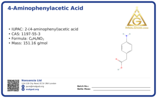 4-Aminophenylacetic acid (CAS 1197-55-3), CAS 1197-55-3 — chemical product label