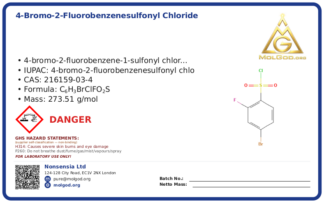 4-Bromo-2-fluorobenzenesulfonyl Chloride (CAS 216159-03-4), CAS 216159-03-4 — chemical product label
