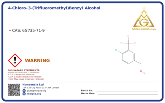 4-Chloro-3-(trifluoromethyl)benzyl alcohol (CAS 65735-71-9), CAS 65735-71-9 — chemical product label