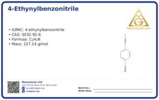 4-Ethynylbenzonitrile (CAS 3032-92-6), CAS 3032-92-6 — chemical product label
