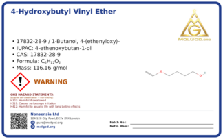 4-Hydroxybutyl vinyl ether (CAS 17832-28-9), CAS 17832-28-9 — chemical product label