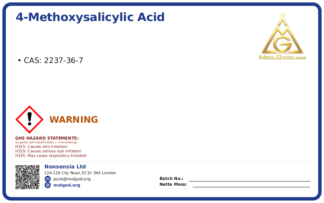4-Methoxysalicylic acid (CAS 2237-36-7), CAS 2237-36-7 — chemical product label