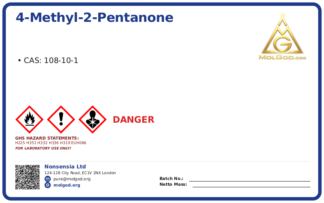 4-Methyl-2-pentanone (MIBK / Methyl Isobutyl Ketone) is a high-boiling-point multi (CAS 108-10-1), CAS 108-10-1 — chemical product label