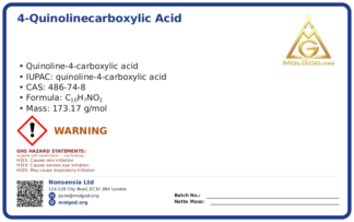 4-Quinolinecarboxylic acid (CAS 486-74-8), CAS 486-74-8 — chemical product label
