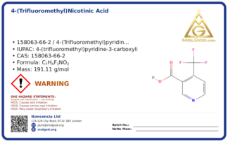 4-(Trifluoromethyl)nicotinic acid (CAS 158063-66-2), CAS 158063-66-2 — chemical product label