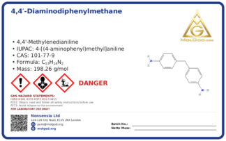4,4′-diaminodiphenylmethane (CAS 101-77-9) — Safety Data Sheet, CAS 101-77-9 — chemical product label