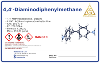 4,4'-diaminodiphenylmethane (CAS 101-77-9) — chemical product label