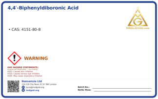 4,4′-Biphenyldiboronic acid (CAS 4151-80-8), CAS 4151-80-8 — chemical product label