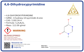 4,6-dihydroxypyrimidine (CAS 1193-24-4), CAS 1193-24-4 — chemical product label