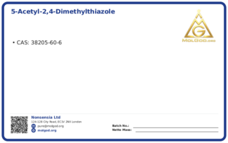 5-Acetyl-2,4-dimethylthiazole (CAS 38205-60-6), CAS 38205-60-6 — chemical product label