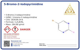 5-Bromo-2-iodopyrimidine (CAS 183438-24-6), CAS 183438-24-6 — chemical product label