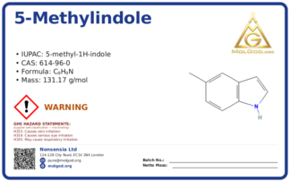 5-Methylindole (CAS 614-96-0), CAS 614-96-0 — chemical product label