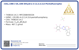 (5aS,10bR)-5a,10b-Dihydro-2-(2,3,4,5,6-pentafluorophenyl)-4H,6H-indeno[2,1-b][1,2,4]triazolo[4,3-d][1,4]oxazinium Tetrafluoroborate (CAS 740816-14-2), CAS 740816-14-2 — chemical product label
