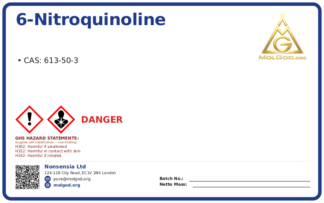 6-Nitroquinoline (CAS 613-50-3), CAS 613-50-3 — chemical product label