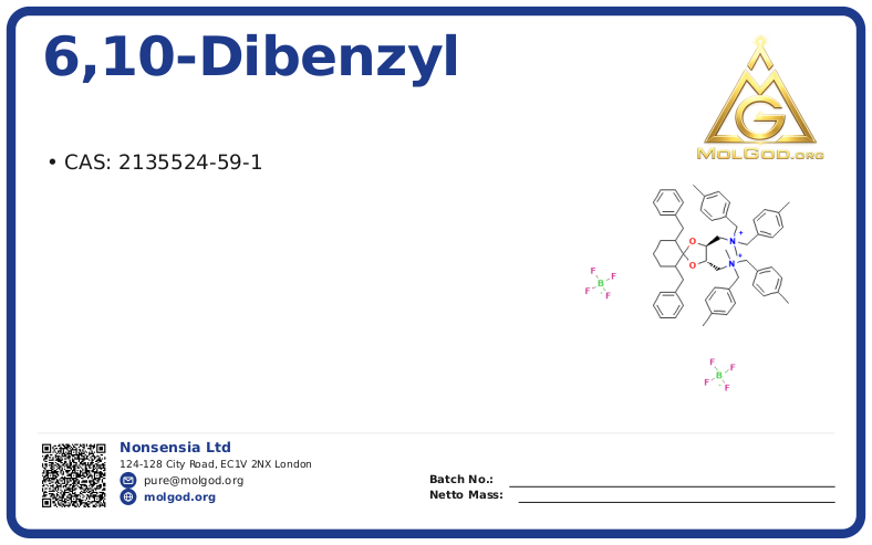 6,10-Dibenzyl- (CAS 2135524-59-1), CAS 2135524-59-1 — chemical product label