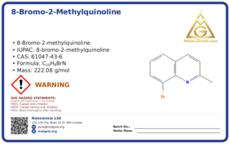 8-Bromo-2-methylquinoline (CAS 61047-43-6), CAS 61047-43-6 — chemical product label